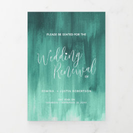 Programa Tríptico Ceremonia de renovación de bodas Esmeralda verde a