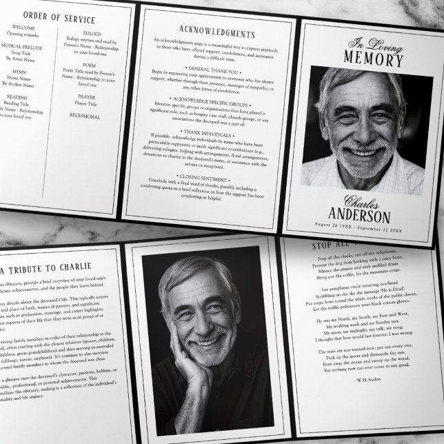 Programa Tríptico Classic Elegant 2-Photo Funeral/Memorial (Subido por el creador)