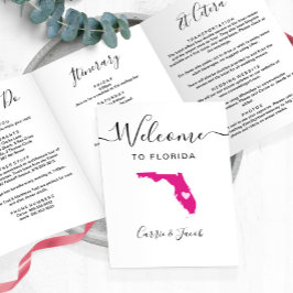 Programa Tríptico Cualquier color Boda de Florida Bag de bienvenida 