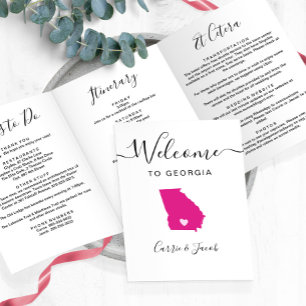 Programa Tríptico Cualquier color Georgia Boda Bag de bienvenida Iti