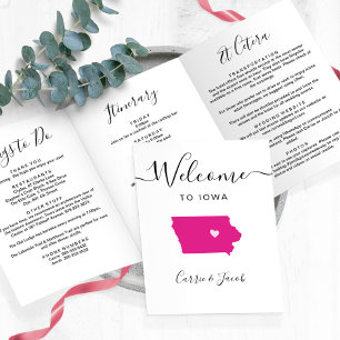 Programa Tríptico Cualquier Color Iowa Boda Bienvenida Itinerario y