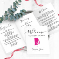 Cualquier color Rhode Island Boda Bienvenida Itine