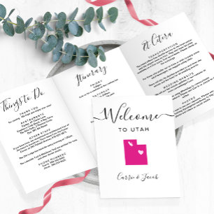 Programa Tríptico Cualquier color Utah Boda Bienvenida Itinerario y