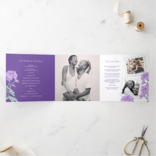 Programa Tríptico Dibujo de flor púrpura de crisantemo