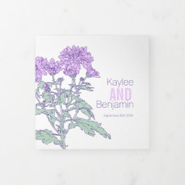 Programa Tríptico Dibujo de flor púrpura de crisantemo