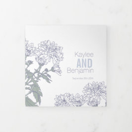 Programa Tríptico Dibujo de flores blancas de crisantemo