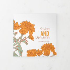 Programa Tríptico Dibujo de flores de crisantemo naranja