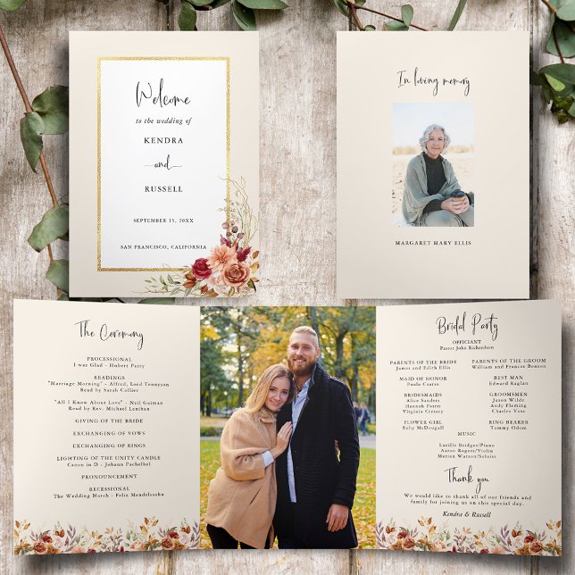 Programa Tríptico Dorado Fall Terracotta Floral (Subido por el creador)