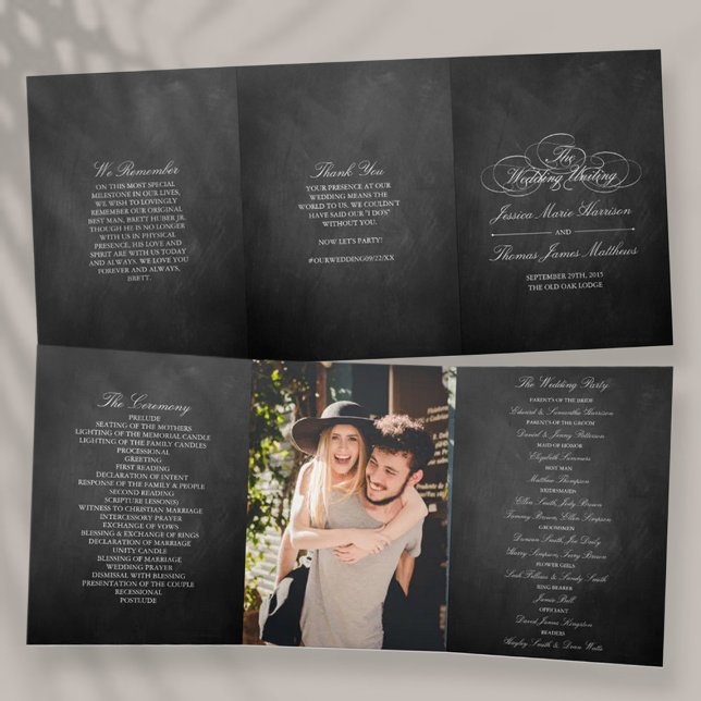 Programa Tríptico Elegante Boda de pizarra (Subido por el creador)