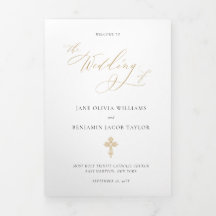 Elegante Misa de Boda Católica en Oro