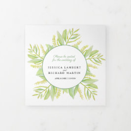 Programa Tríptico Eucalyptus deja el boda de la acuarela verde