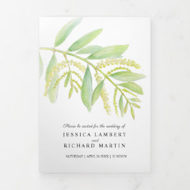 Programa Tríptico Eucalyptus deja el boda de la acuarela verde