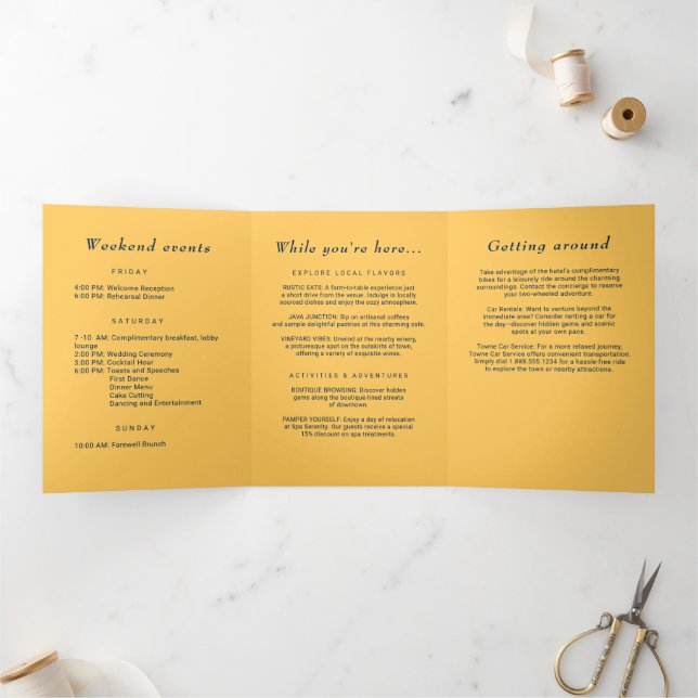 Programa Tríptico Flor de rayo simple elegante con Boda monograma (Interior)