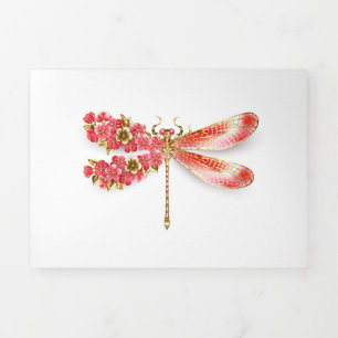 Programa Tríptico Flor libélula con sakura de joyas
