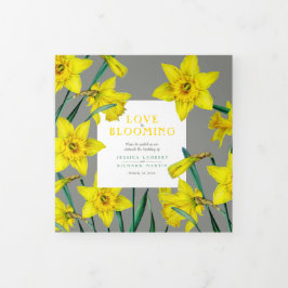 Programa Tríptico Flores de primavera daffodias boda gris
