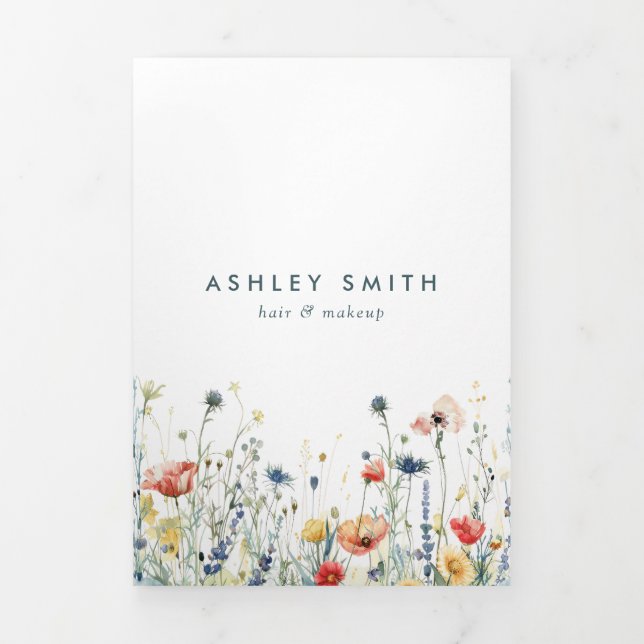 Programa Tríptico Folleto de flores silvestres vibrantes (Foto de portada)