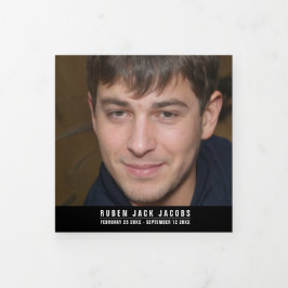 Programa Tríptico Foto del personalizado del servicio Funeral en bla