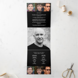 Programa Tríptico Foto del personalizado del servicio Funeral en bla