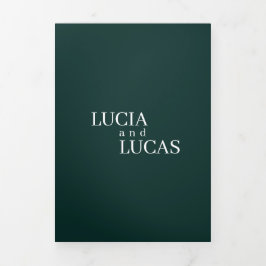 Programa Tríptico Foto moderna Boda de Emerald Green todo en uno