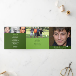 Programa Tríptico Fotos de personalizados del servicio de funerales