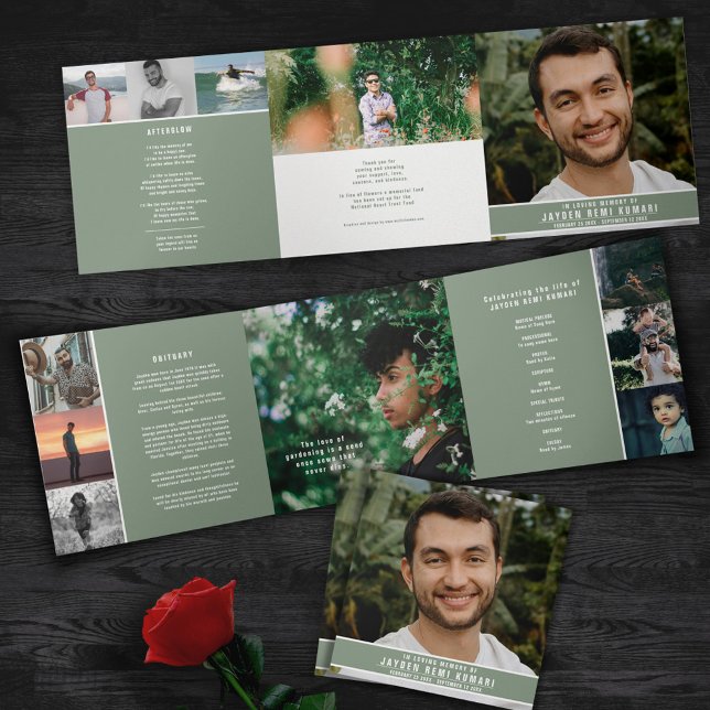 Programa Tríptico Fotos del personalizado del servicio funeral de Sa (Subido por el creador)