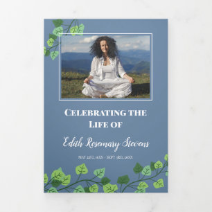 Programa Tríptico Funeral Blue & Ivy Photo