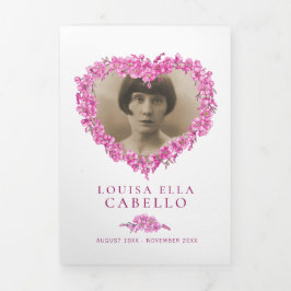 Programa Tríptico Funeral rosado del corazón de las flores nomás