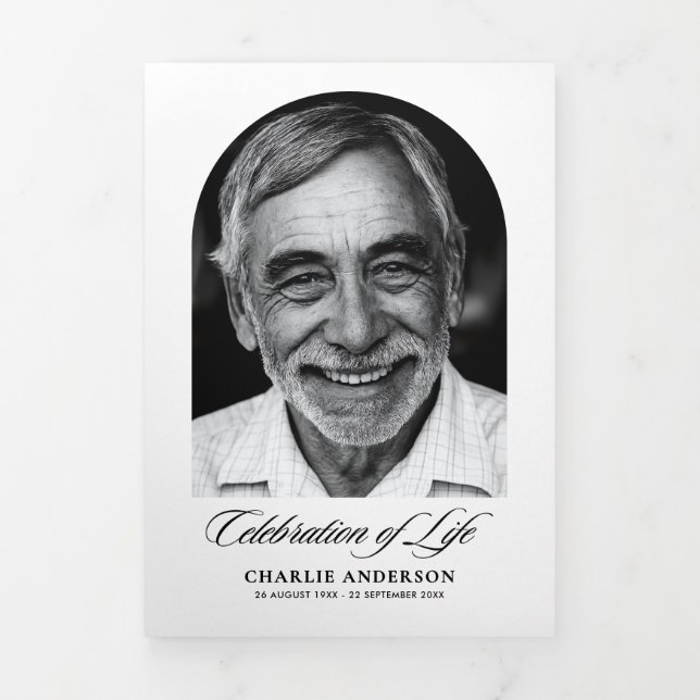 Programa Tríptico Guion Moderno 2-Foto Trifoliar Funeral (Foto de portada)