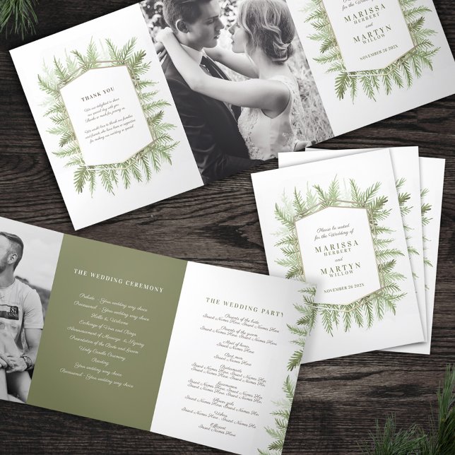 Programa Tríptico Invierno de la evergreen oliva foto boda de invier (Subido por el creador)
