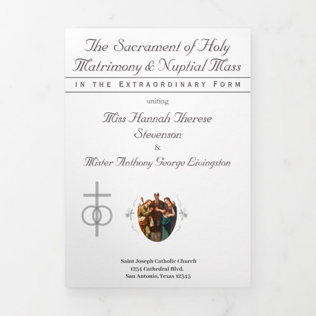 Programa Tríptico La Boda de Plata Católica Refinada (Foto de portada)