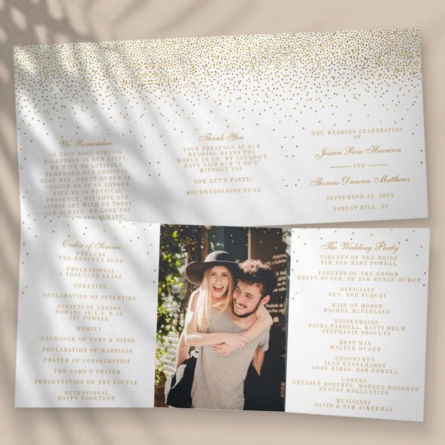 Programa Tríptico La colección de Bodas Glam Gold Confetti (Subido por el creador)