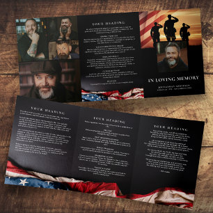 Programa Tríptico Memorial de 5 fotos de los militares en memoria am