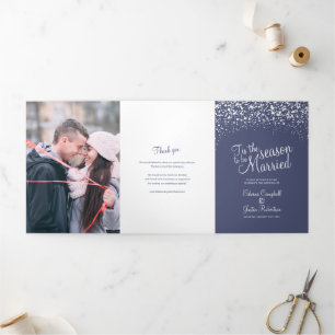 Programa Tríptico Navidades de invierno caída de nieve boda gráfico 