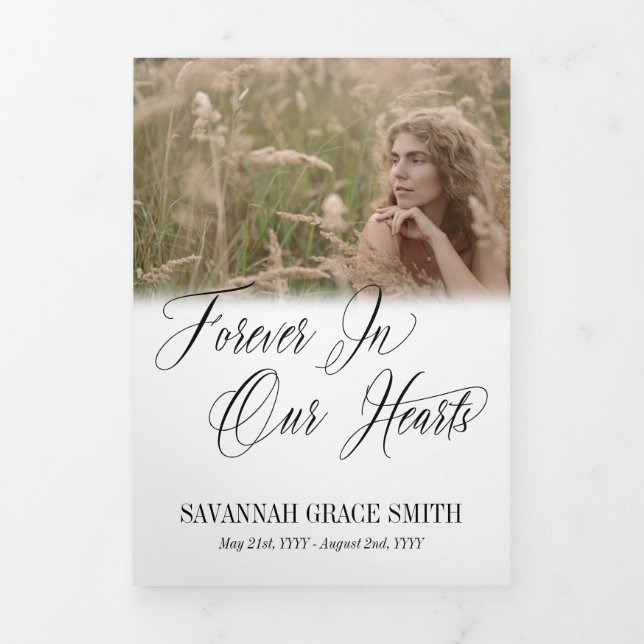 Programa Tríptico Para Siempre En Nuestro Corazón Fotos Funeral (Foto de portada)