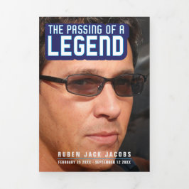 Programa Tríptico Paso de una leyenda Servicio funeral azul