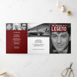 Programa Tríptico Paso de una leyenda Servicio funeral rojo 12 foto