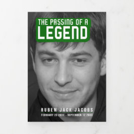 Programa Tríptico Paso de una leyenda Servicio funeral verde 12 foto