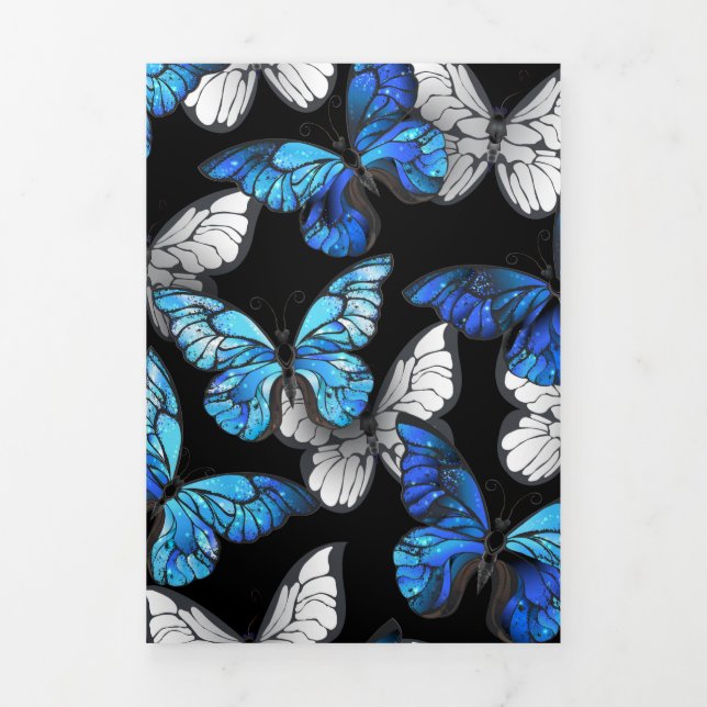 Programa Tríptico Patrón oscuro sin costuras con mariposas azules Mo (Foto de portada)