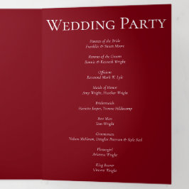 Programa Tríptico Red & Black Swirl Gothic Boda