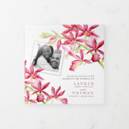 Programa Tríptico Red Phaiocalanthe jeworchid acuarcolor boda