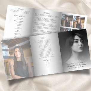 Programa Tríptico Servicios de funerales elegantes de mármol blanco 