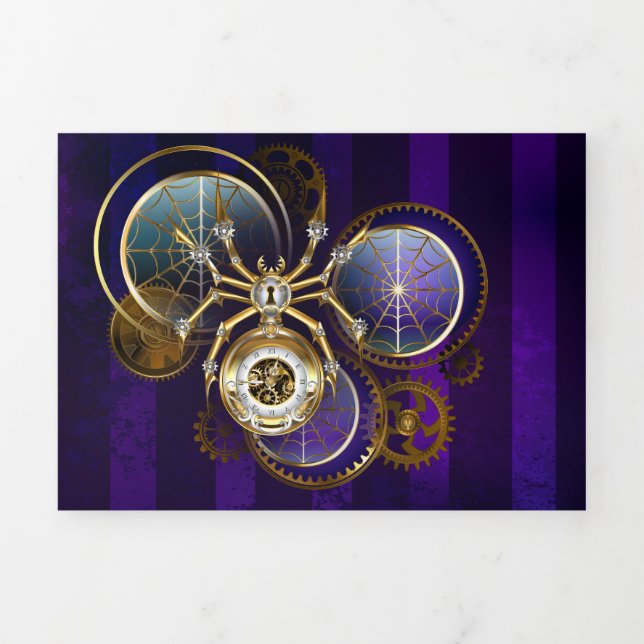 Programa Tríptico Spider Steampunk sobre fondo morado (Foto de portada)