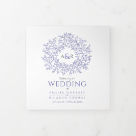 Programa Tríptico Ver peri monograma historia de arte boda