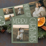 Programa Tríptico Vintage Christmas Aesthetic Custom Moss Green<br><div class="desc">Celebre la temporada de vacaciones con un encanto intemporal utilizando nuestro programa Tri-Fold de Navidades Retro Vintage. Diseñada con un toque nostálgico, esta tarjeta de Navidades de inspiración retro es perfecta para añadir un toque único y personalizado a sus saludos de vacaciones. Con un collage de fotos de 8 familias,...</div>