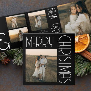 Programa Tríptico Vintage Christmas Aesthetic Personalizado Black Wh