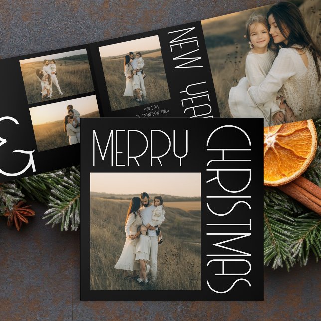 Programa Tríptico Vintage Christmas Aesthetic Personalizado Black Wh (Subido por el creador)