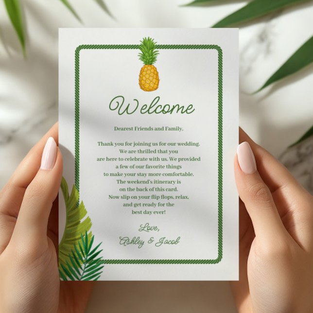Programa Tropical Retro Wedding Letter and Itinerary (Subido por el creador)