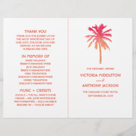 Programa Tropical Sunset Palm Tree Beach Wedding