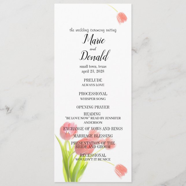 Programa Tulipanes rosados blandos (Anverso)