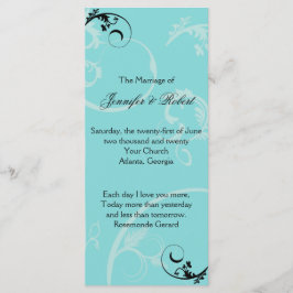 Programa Turquoise Black Swirl Flourish Wedsh